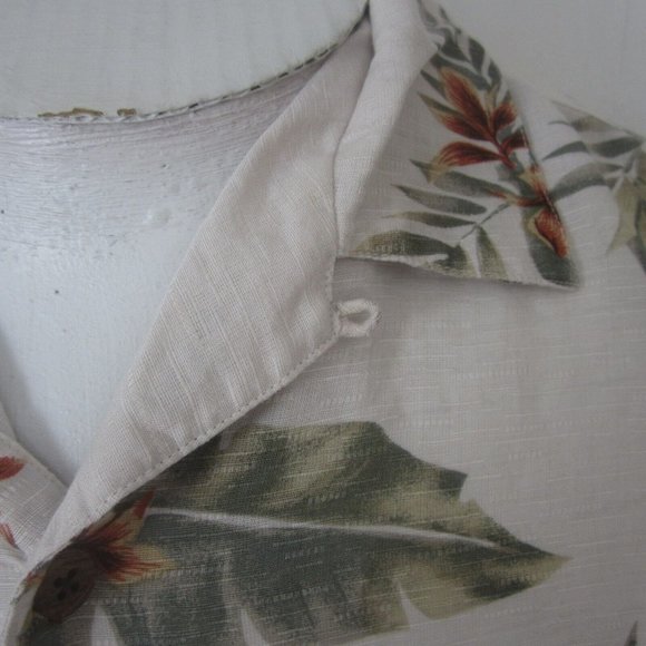 Summa vintage Men Hawaiian camp shirt p2p 24 L aloha luau tropical linen blend - Picture 6 of 10
